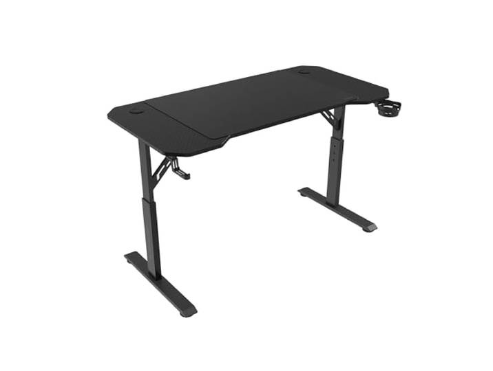 Mars Gaming MGD-ERGO120\, Bureau Hauteur Réglable 3 Positions\, Surface Ergonomique\, Structure Métallique\, Tapis XXL\, Support Casque et Boisson\, Gestion des Câbles\, Bureau Gaming 120x60cm\, Noir