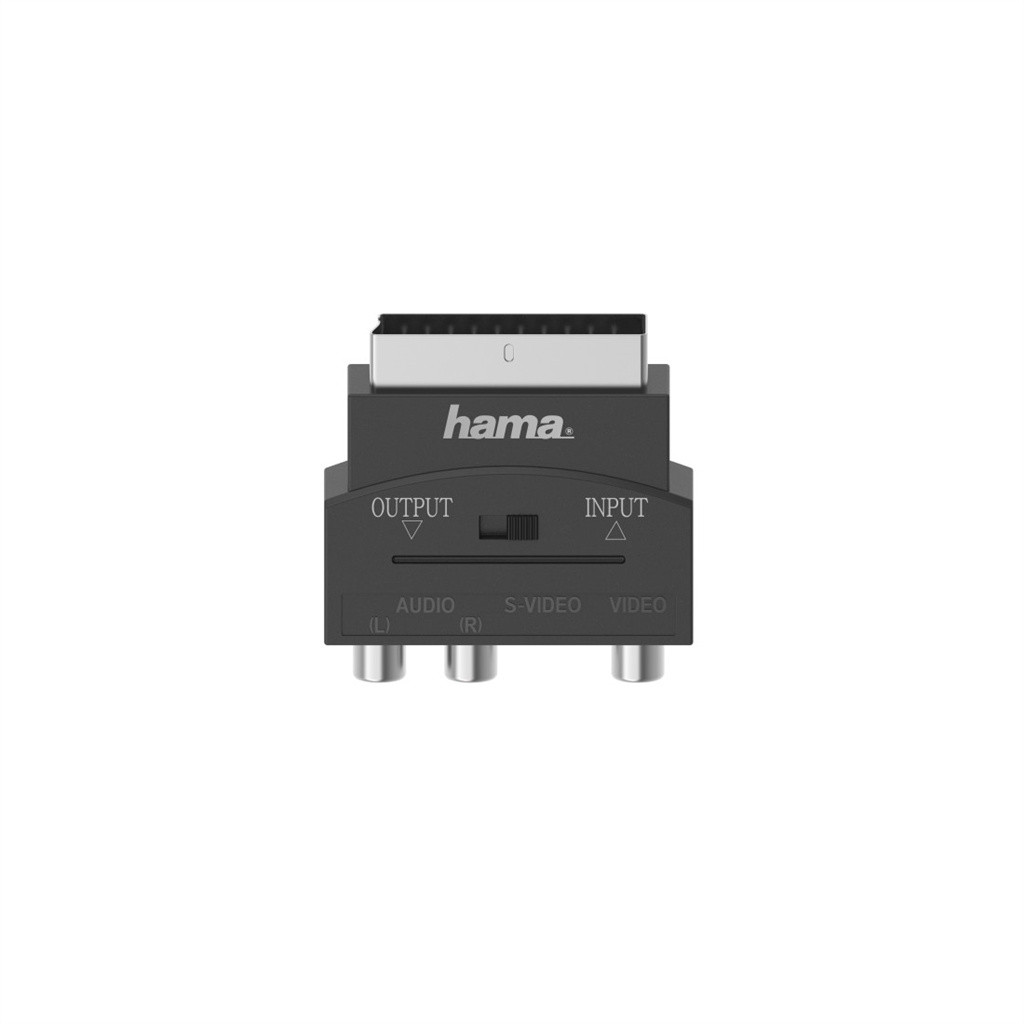 Hama S-VHS adapter met 3 x RCA en SCART (21-pin), recht, mannelijk naar vrouwelijk