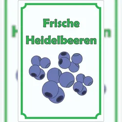 HB-Druck Frische Heidelbeeren Aufkleber Hochkant A3 (297x420mm)
