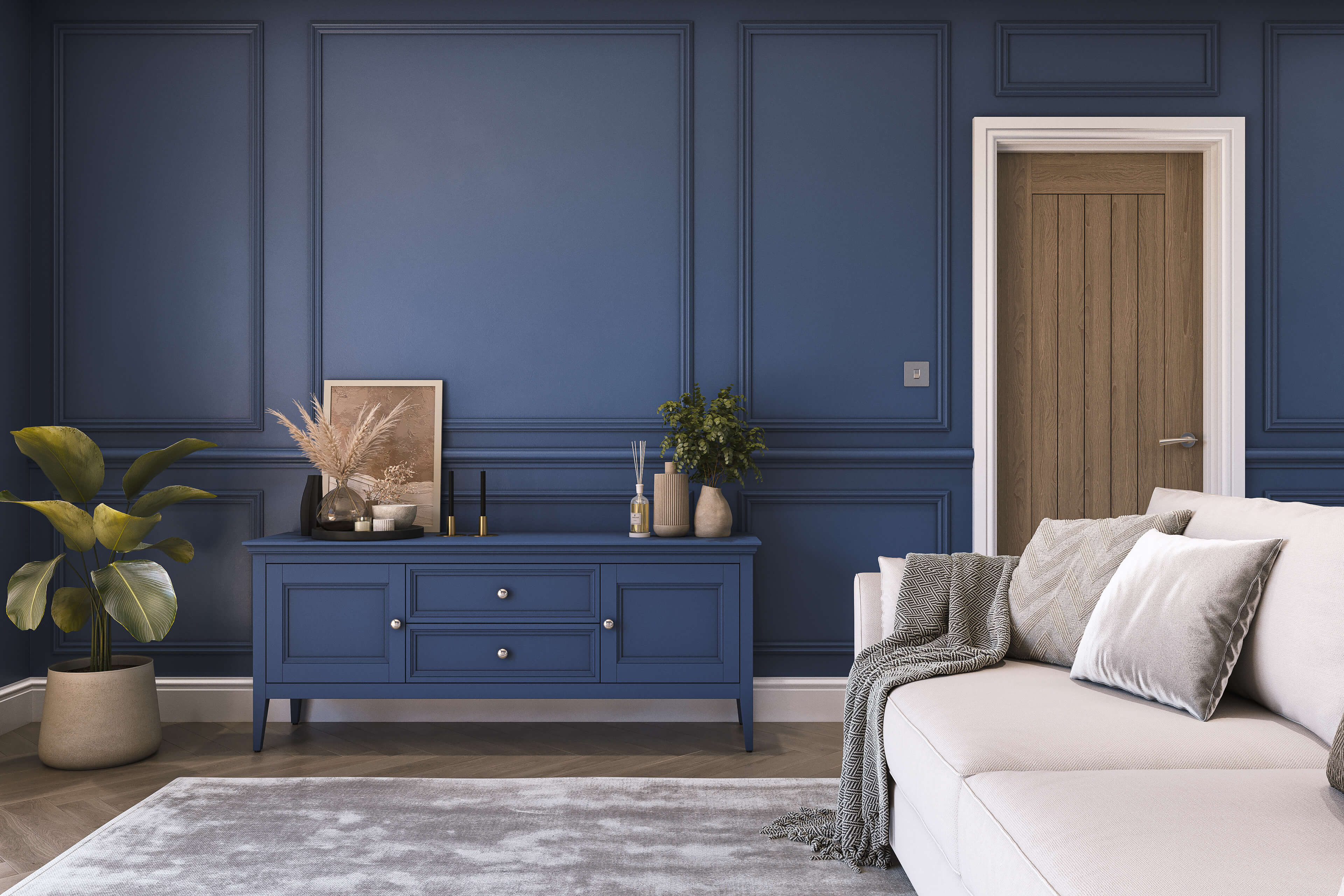 Hemway Chalk Paint   Blueberry Blue   Shabby Chic   Furniture   Chalky Matt Finish - Blueberry Blue - 1L