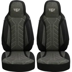 Bremer-Sitzbezüge Wohnmobil Schonbezüge 2 Stück für Ducato / Jumper / Boxer schwarz/anthrazit