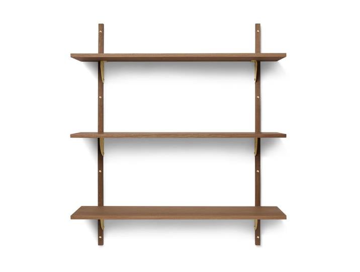 Ferm Living Étagère Sector triple wide Smoked Oak, brass
