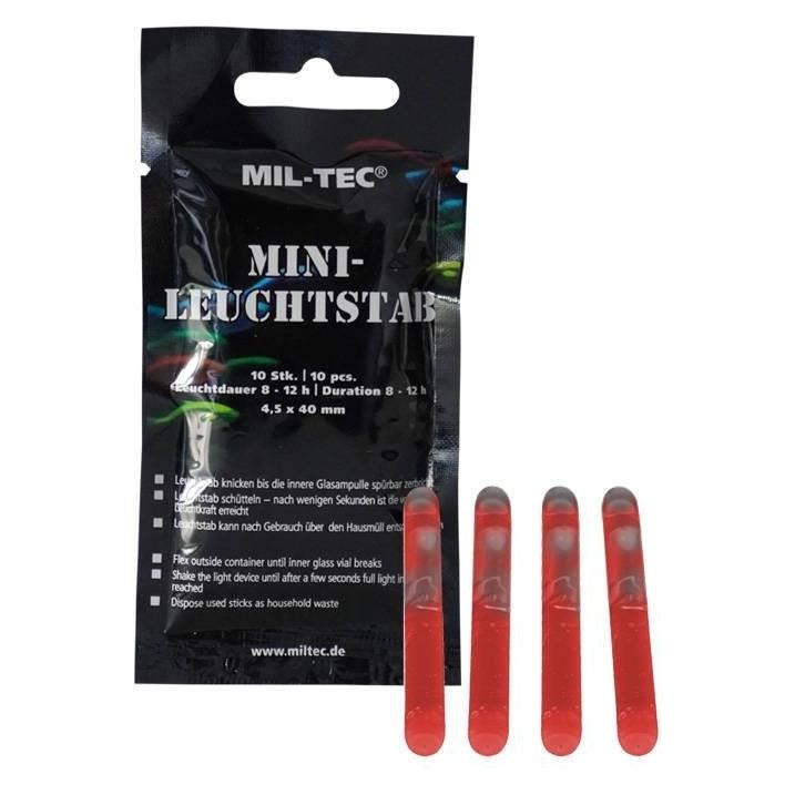 Mil-tec Mini-Leuchtstab 10er Pack rot (14931510)