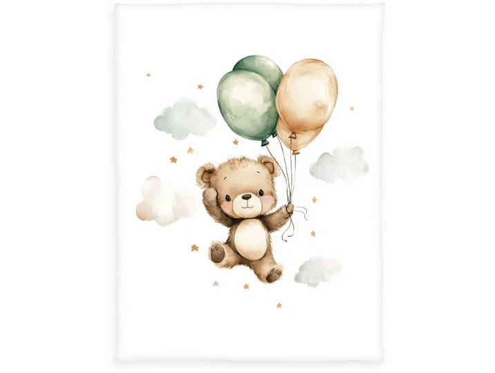 Babydecke BABY BEST Ballon Teddy , braun (multicolour), B:75cm L:100cm, Polyester, Wohndecken, Babydecke, Perfekt zum Kuscheln – zuhause und unterwegs