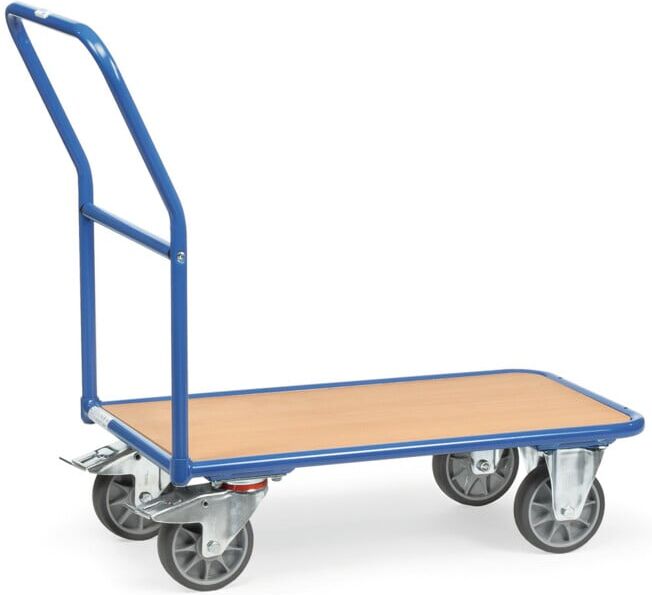 fetra Chariot de magasin 2100, capacité 400kg, pneus TPE, 1 barre de poussée (2100)