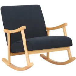 CLP Schaukelstuhl Morelia Mit Stoffbezug I Schaukelsessel Mit Holzgestell I Relaxsessel Mit Kufen I Schwingstuhl