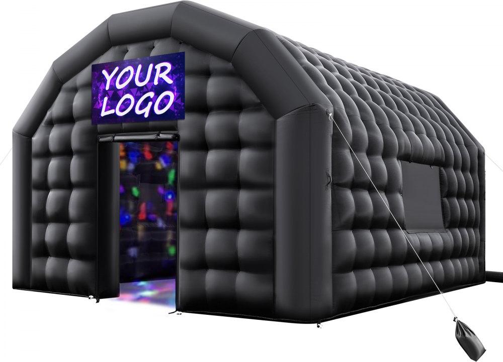 Aufblasbares Partyzelt Nightclub 6x5x3,65m - Würfelzelt mit 680W Gebläse - Ideal für Veranstaltungen und Partys
