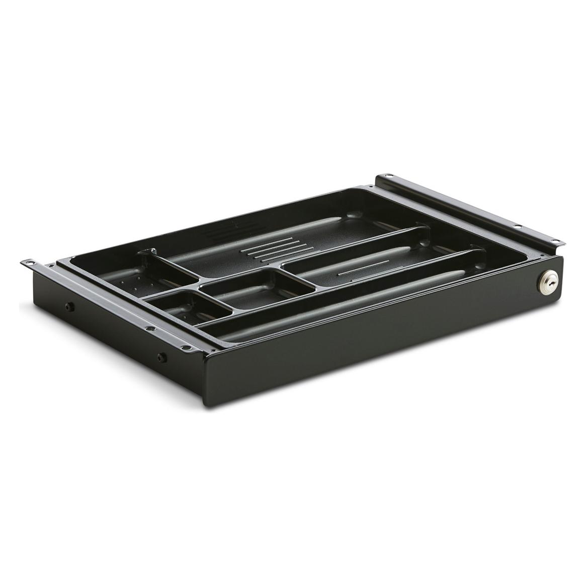 TecLines TUS017B ausziehbare Unterbau Schublade M inkl. Schloss, schwarz (TUS017B)