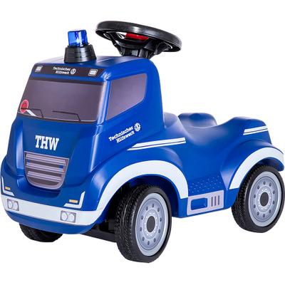 Rutscherauto FERBEDO "Ferbedo Truck", blau (thw), Rutschautos, KinderB:30cm H:59cm T:44cm, Kunststoff, incl. Ferbedo MiniFlash (Blaulicht mit Sirene), B:30cm H:59cm T:44cm