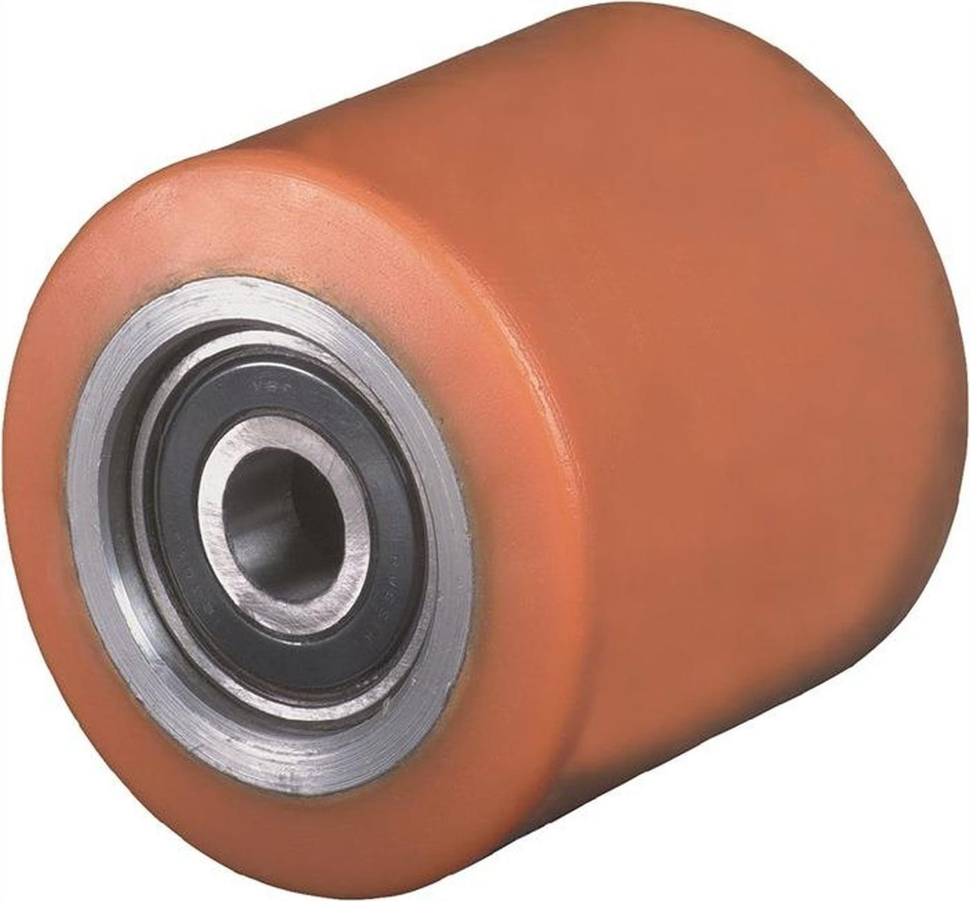 BS Rollen Gabelrol PUR met 75mm as en 75mm wiel diameter