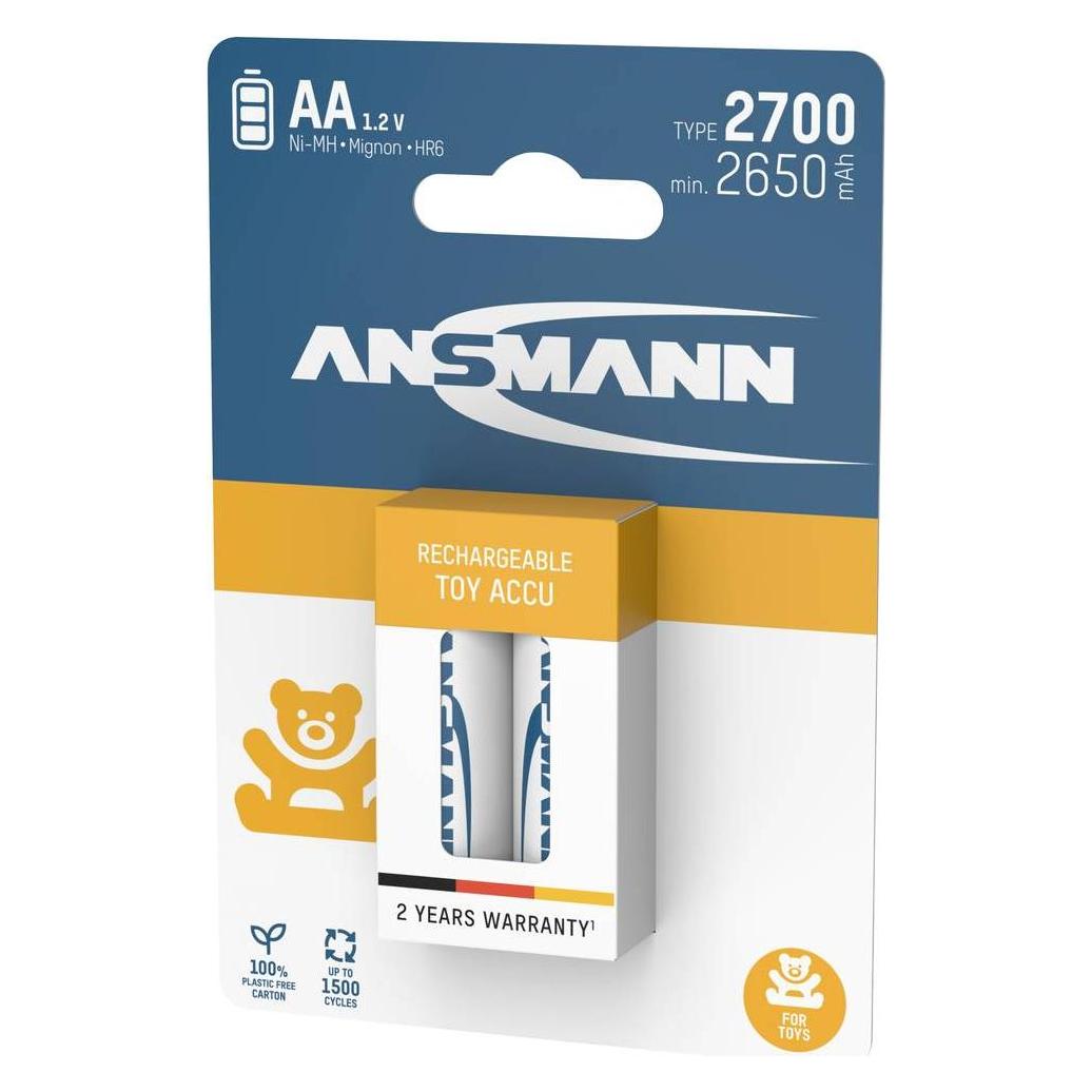 Ansmann 1312-0037 Mignon (AA)-Akku NiMH 2650 mAh 1.2 V 2 St. (2 Stk., AA, 2650 mAh) (1312-0037)