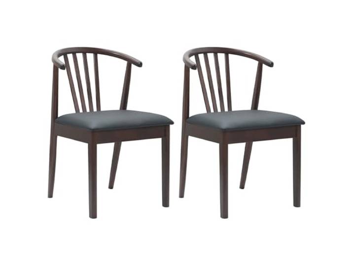 KUTYWEXFM Esszimmerstuhl 2er Set Massivholz Stuhl Polster Hellbraun Schwarz Ergonomischer Holzstuhl fuer Küche, Wohnzimmer und Schlafzimmer mit weichem Sitzkissen und stabiler Bauweise.