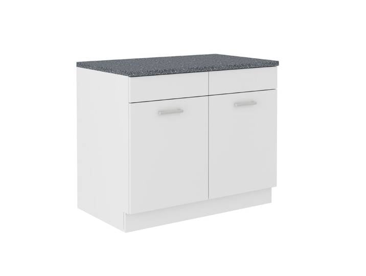 Küchen-Preisbombe Spülenschrank 100 cm Küchen Buffet Mario Weiss matt Küchenzeile Küche Einbauküche
