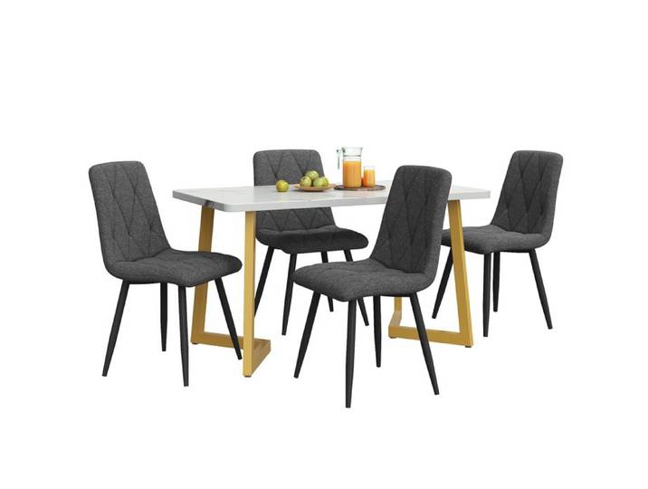 Ensemble de salle à manger (Set 117×68cm table de salle à manger avec 4 chaises) Table de salle à manger rectangulaire Ensemble de