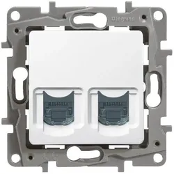 Legrand, Zubehör Schalterprogramm, Niloe Datendose 2-fach RJ45 664774 Kategorie 6UTP ohne Spreizkrallen