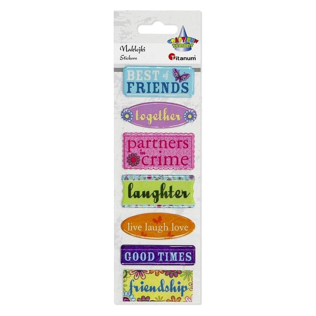 Titanum Konvexe Namensschildaufkleber, Mix, 7 Stk (7 Sticker) (58103296)