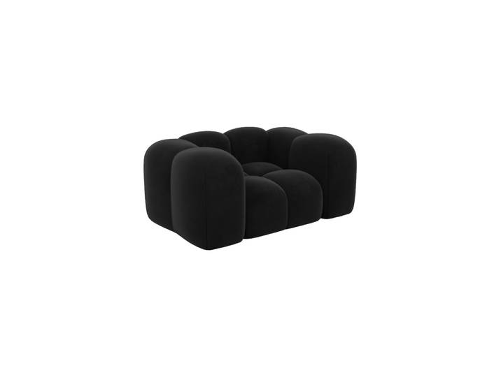 Design Loungesessel „Alba“ mit Samtbezug Samtbezug Schwarz BLOOMINGLOFT Collection