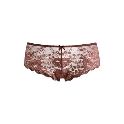 Hipster LASCANA, Damen, Gr. 32/34, Spitze, braun, Spitze, Obermaterial: 90% Polyamid, 10% Elasthan, unifarben, körpernah, Unterhosen, aus zarter Spitze