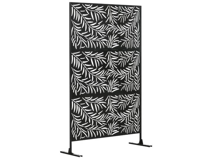 Outsunny Gartensichtschutz, Stahl, Schwarz, Metall, 45x198 cm, Sonnenschutz, Sichtschutz