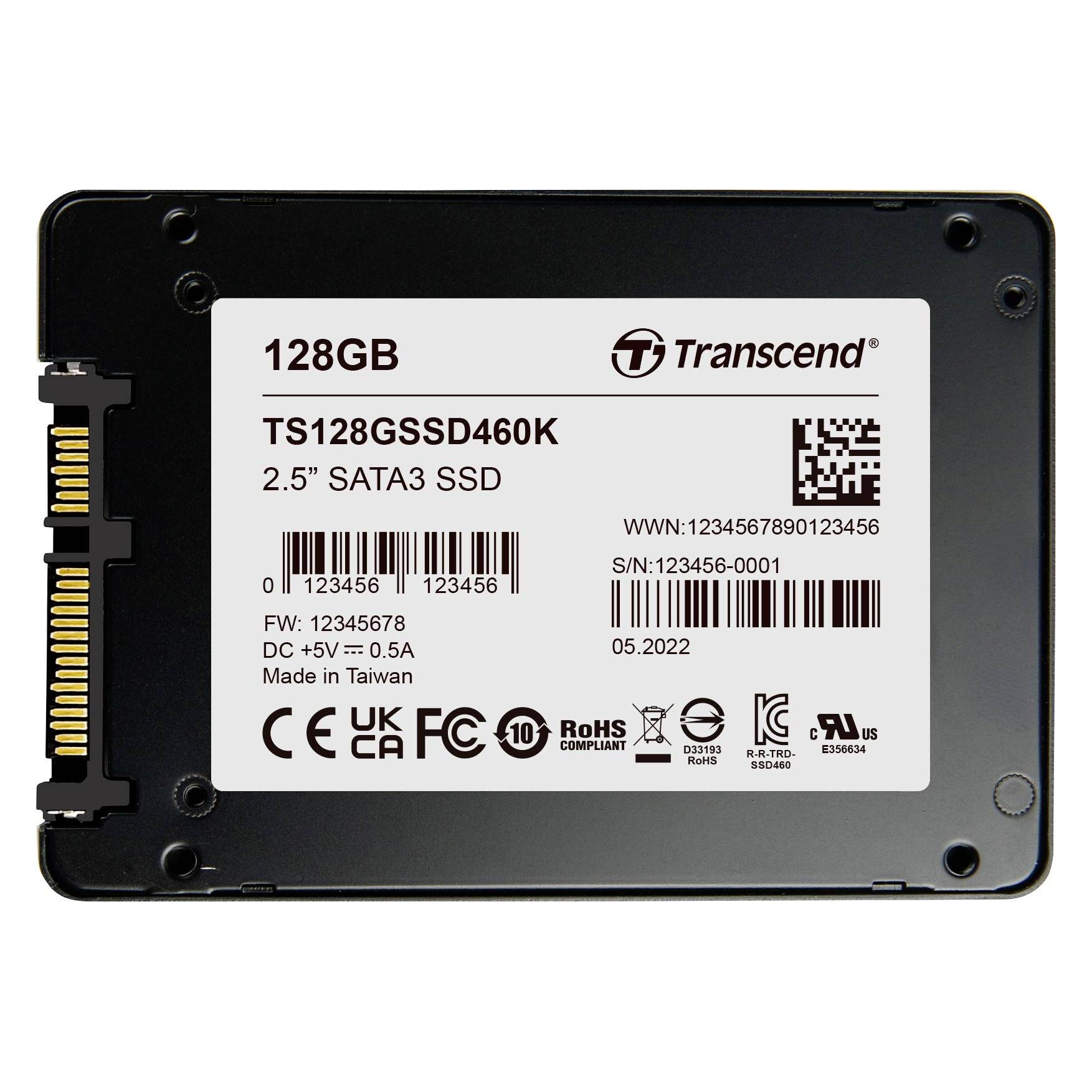 Transcend 128 GB Interne mSATA SSD TS128GSSD460K-VS1 (128 GB, 2.5") (TS128GSSD460K-VS1)