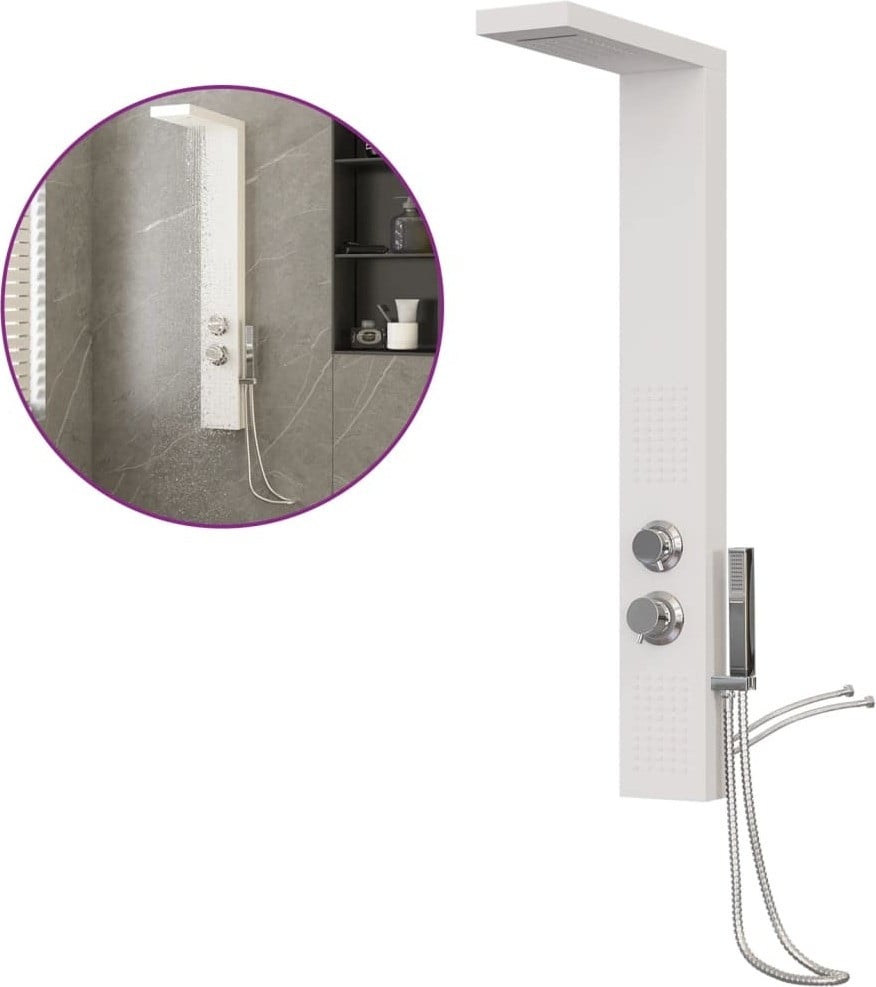 vidaXL Douchepaneelsysteem in wit aluminium