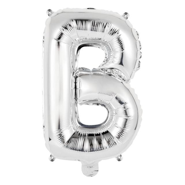 Riethmüller Mini Buchstabe B Silber Folienballon N16 verpackt (5x) (9909609)