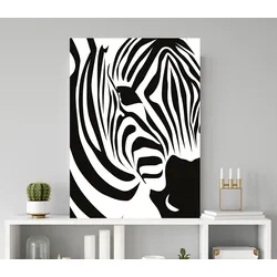 Metallbild QUEENCE "Zebra", weiß (farbe bild(er): weiß), B:20cm H:30cm, Metall, Stahl, Bilder, Stahlschilder