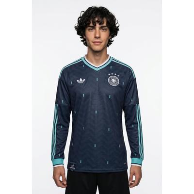 Fußballtrikot ADIDAS PERFORMANCE "DEUTSCHLAND 26 AUSWÄRTSTRIKOT, LANGÄRMELIG", Herren, Gr. S, blau (collegiate navy), Obermaterial: 100% Polyester, V-Ausschnitt, Trikots Fußballtrikot, mit V-Ausschnitt, mit Climacool Technologie, schmal geschnitten