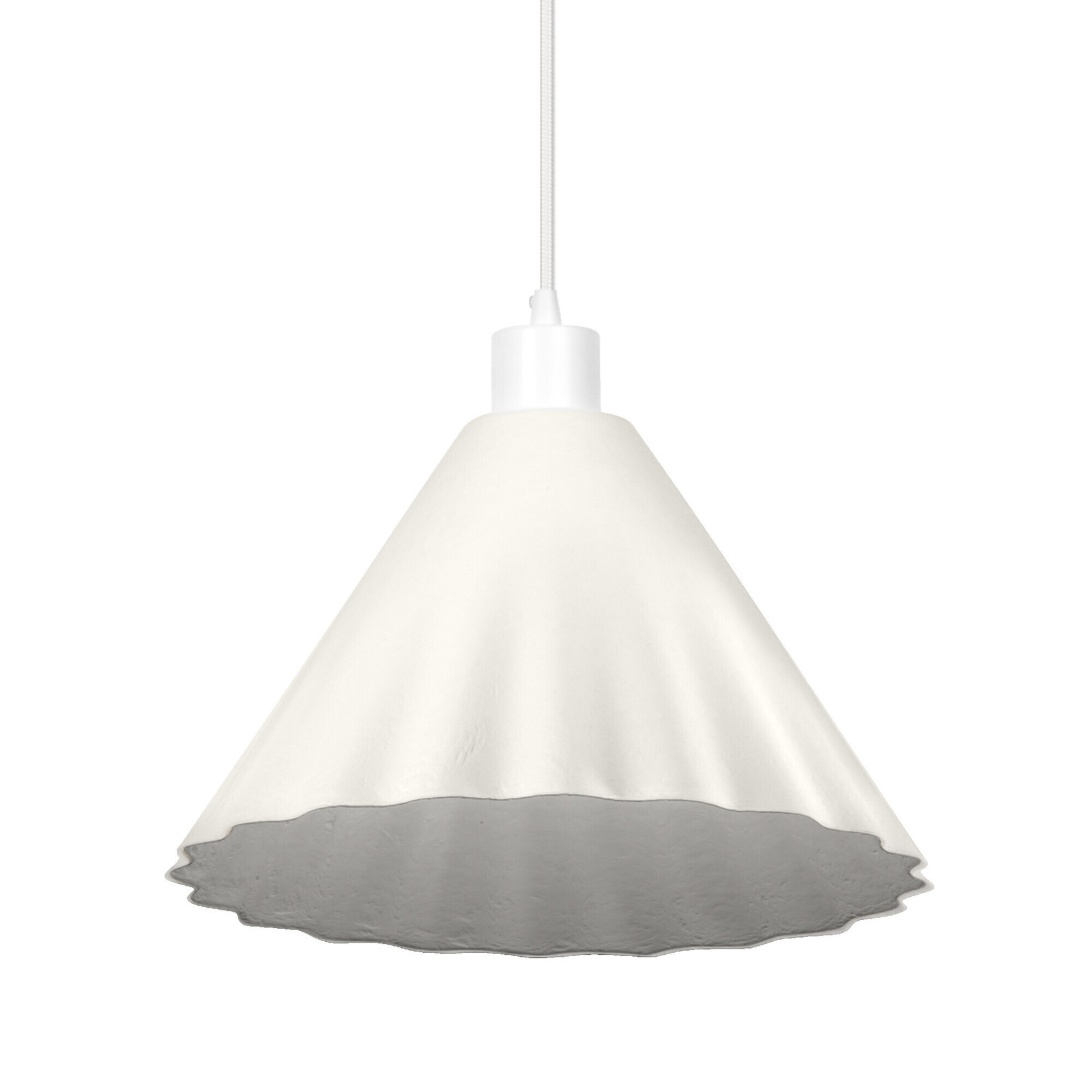 LEDVANCE Pulp witte decoratieve hanglamp van metaal en papier-maché met E27 fitting, Diameter: 31 cm