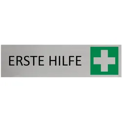 CombiCraft Aluminium Türschild Erste Hilfe 165x45mm mit 3M-Tape zur Befestigung, einfache Kennzeichnung von Räumen und Bereichen