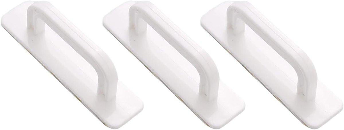 Set van 3 zelfklevende witte plakgrepen voor meubels en kasten zonder boren