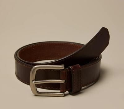 Lucky Brand Distressed Leather Logo Belt - Men's Accessories Belts in Brown, Size 34