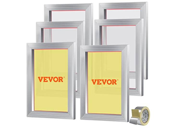 VEVOR Kit de sérigraphie (6 Cadres 10 * 14 avec Maille 156)