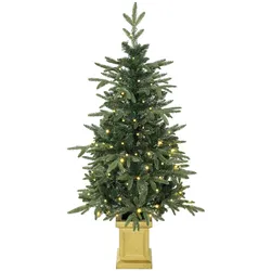 WEIHNACHTSBAUM-MIT-LICHT PE Stahl Grün