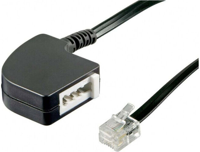Goobay Adaptateur TAE F-RJ11/RJ14 0,2 m, noir, cuivre/acier 68584 (68584)