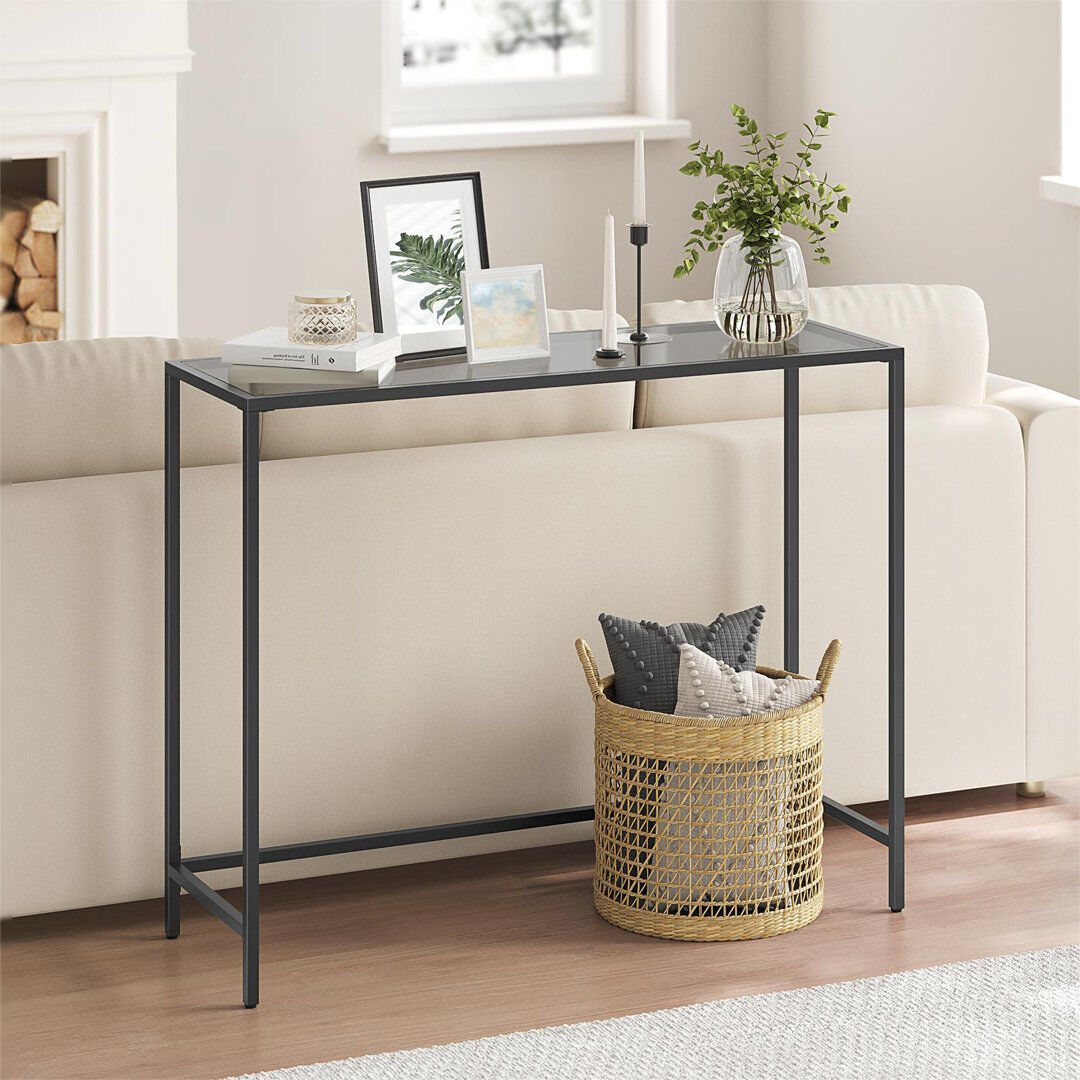 Fairmont Park Joffe 100cm Glass Top Console Table Black