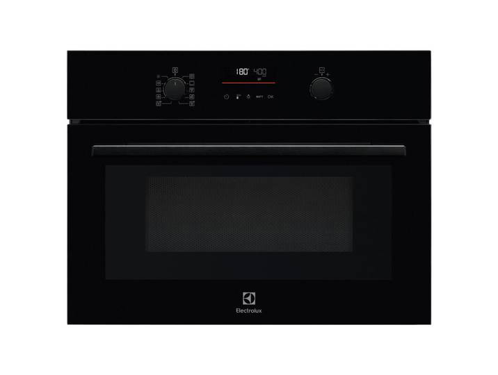 Electrolux Kompaktbackofen Black Glass Line, Schwarz, Metall, Glas, 59.5x45.5x56.7 cm, Elektronikuhr, Versenkknebel, Backofenbeleuchtung, Timerfunktion, Küchen, Küchenelektrogeräte, Backöfen, Einbaubacköfen