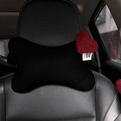 Uplift Curations HeartRide Plush Car Neck Pillow Cute Red Lover Hearts Headrest Support Cushion For Women 1pc Neck Pillowb