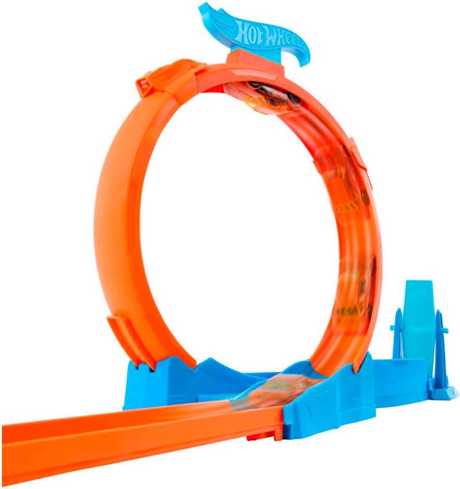 Autorennbahn HOT WHEELS "Track Creator Dreifacher Looping", bunt, Autorennbahnen, KinderB:121,91cm H:29,64cm T:43,18cm, Kunststoff, Autorennbahn, inkl. 1 Spielzeugauto, B:121,91cm H:29,64cm T:43,18cm