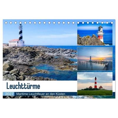 Leuchttürme - Maritime Leuchtfeuer an den Küsten (Tischkalender 2027 DIN A5 quer), CALVENDO Monatskalender