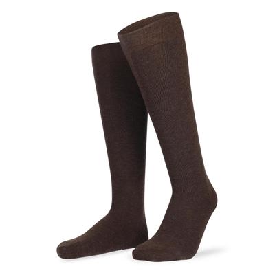 Kniestrümpfe HUDSON "RELAX COTTON", Herren, Gr. 45-46, braunmeliert, Baumwollmischung, normal, Socken Kniestrümpfe, druckfreier Relax-Komfortbund