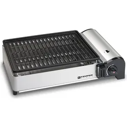 Tragbarer Gasgrill 1900W, Antihaftbeschichtete Gasplancha mit Tasche, Ideal für Camping, Terrasse, Balkon KEMPER