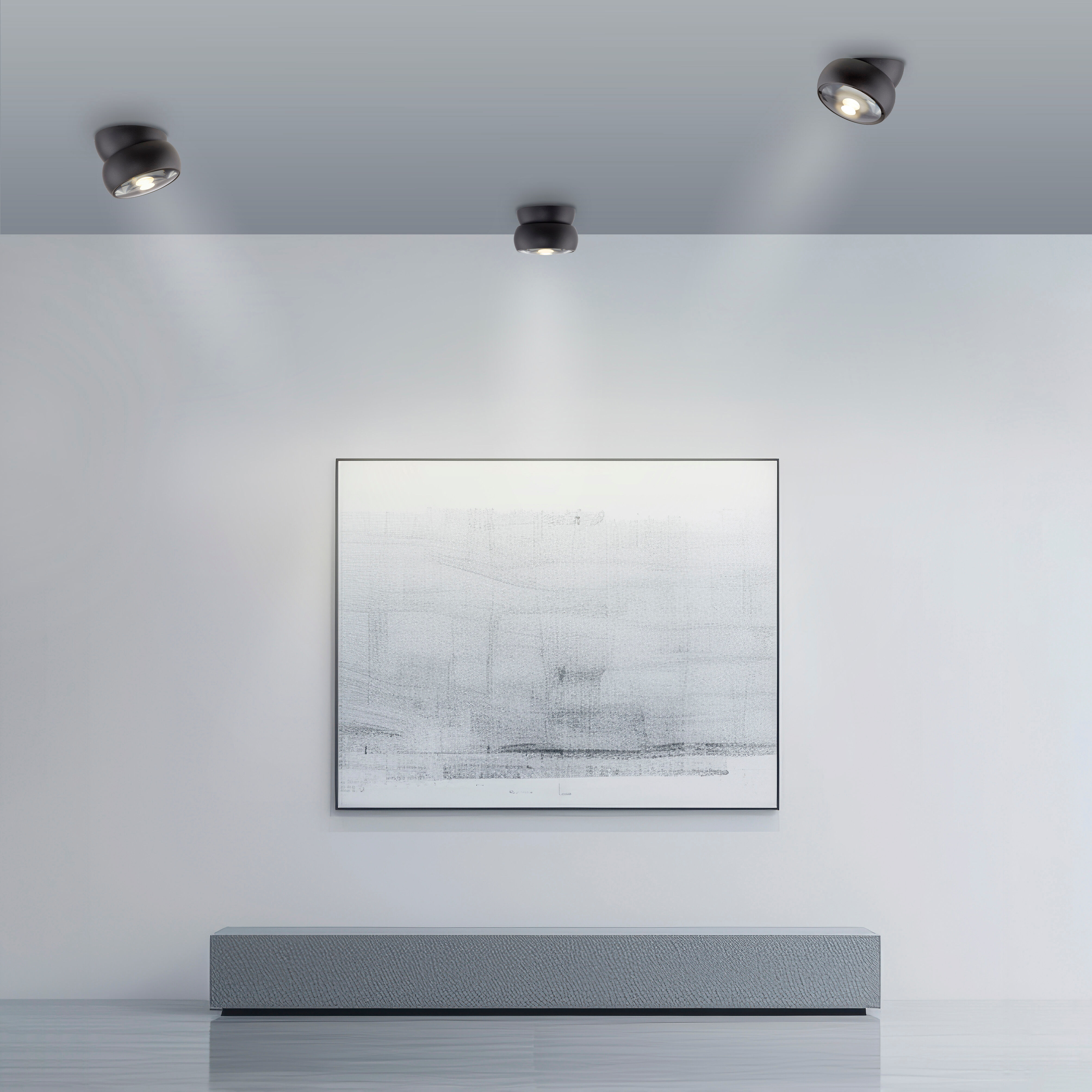 NEUHAUS PURE LED Deckenleuchte "PURE Move", schwarz (schwarz pearl), 1, Ø 11cm H: 7,3cm, 1 Stk., Leuchten, Dimmfähig über separaten Dimmer, dreh- &schwenkbar, LED Deckenleuchte