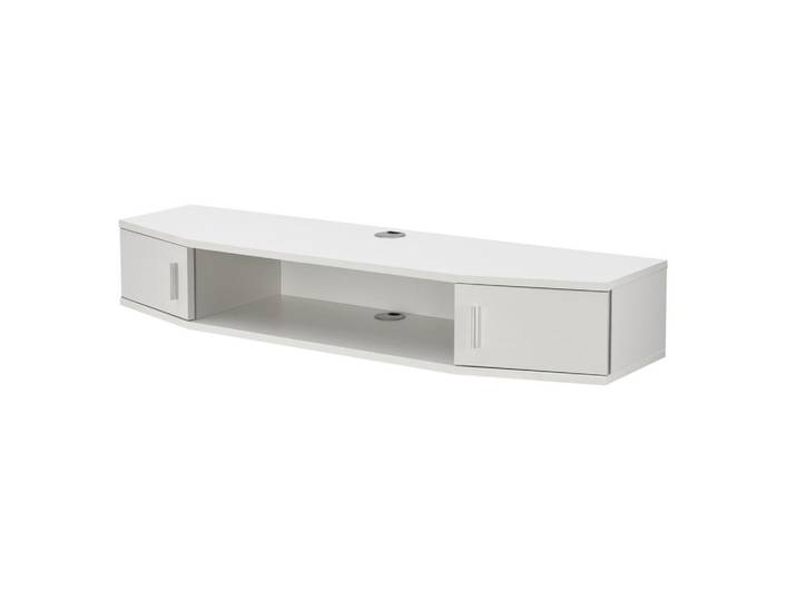 [en.casa] Tv-Wandregal Tørring, Weiß, Holzwerkstoff, 110x17.5x30 cm, Wohnzimmer, TV Möbel, Lowboards, Lowboards stehend