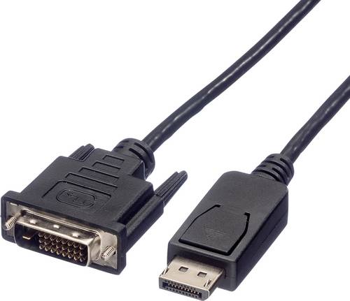 Roline DisplayPort / DVI Adapterkabel DisplayPort Stecker, DVI-D 24+1pol. Stecker 5.00 m Schwarz 11.04.5612 Geschirmt DisplayPort-Kabel