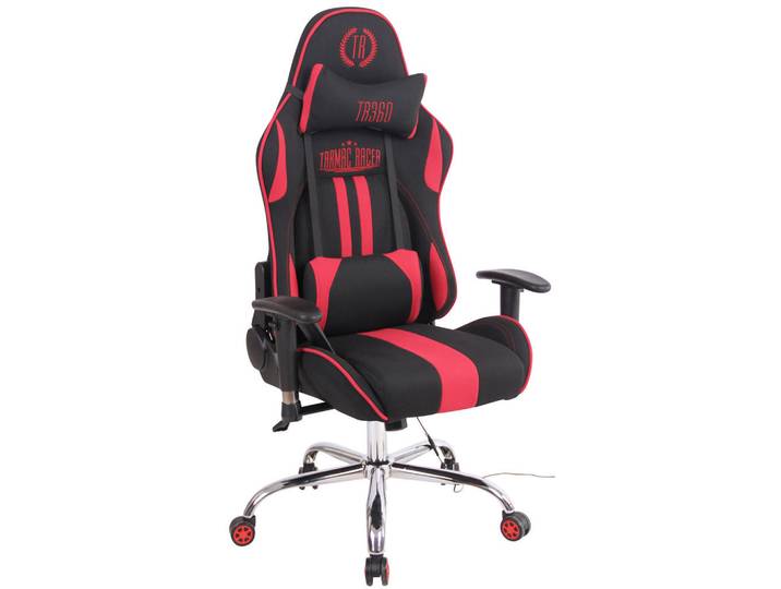 CLP Chefsessel Stoff schwarz/rot, Rot, Schwarz, Metall, 67x128x51 cm, Büromöbel, Bürostühle, Gaming-Sessel