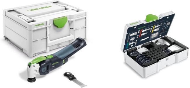 Set Festool Akku-Oszillierer OSC 18 E-Basic VECTURO + Sägeblatt-Set Oszillieren SYS3 S 76-OSC-SORT/7