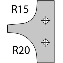 CMT Radius Profilmesser für Multi-Radienfräser R 15mm und 20 mm - C695.004.15