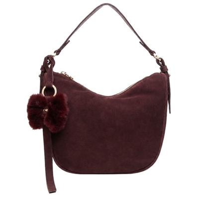 Umhängetasche NERO GIARDINI "Nero Giardini Taschen Veloursleder", Damen, Gr. onesize, braun (bordeaux), Veloursleder, Taschen Umhängetasche