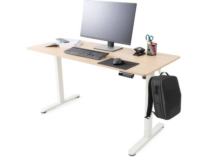 AREBOS Bureau à hauteur réglable électriquement 120x60 cm Fonction mémoire Table d'ordinateur réglable 72-118 cm